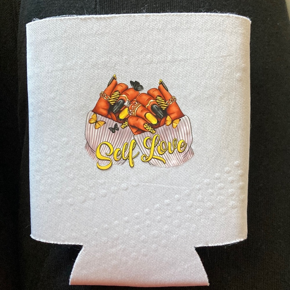 custom made “self love” Can cooler